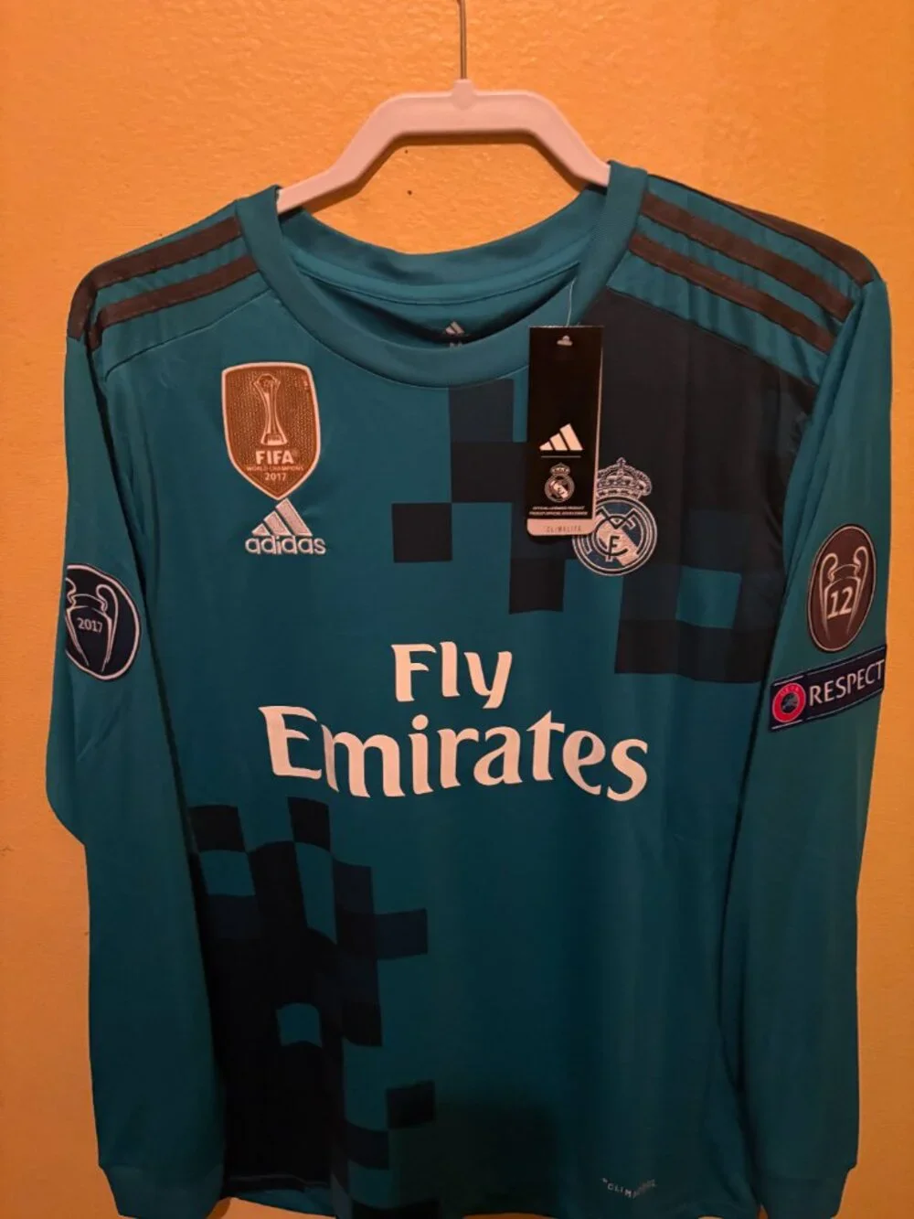 Cristiano Ronaldo #7 Real Madrid 2017/18 Third Jersey Long Sleeve Adidas NWT UCL
